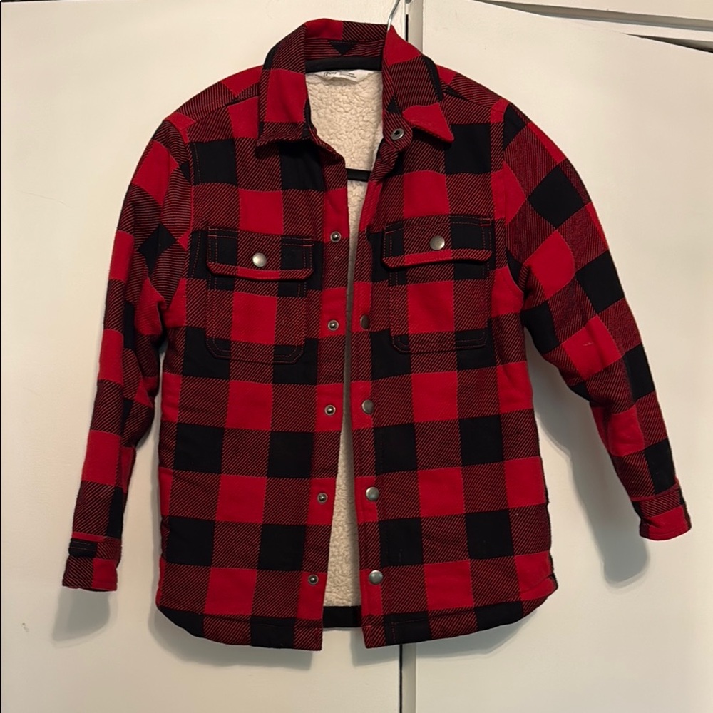 H&M Red and Black Checkered Jacket
